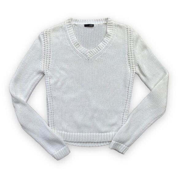 J Crew White Knit Crew Neck Loose Knit Sweater - Picture 5 of 9